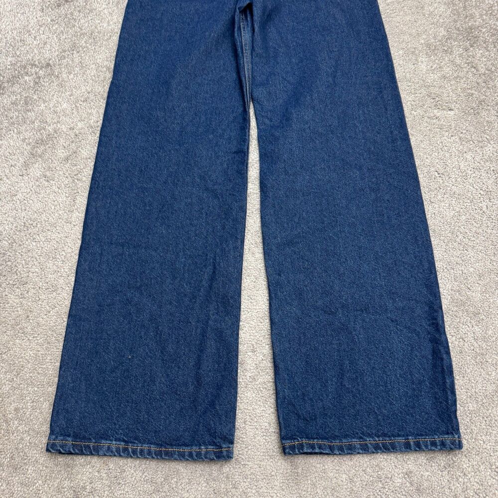 Pull & Bear Straight High Rise Full Length Denim Jeans Womens 4 26 Dark Blue NWT - Picture 3 of 16